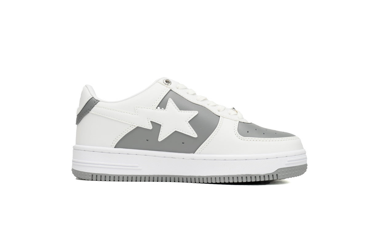 A BATHING APE BAPE STA White & Grey White-Star Sneakers | Women's & Men's Skate-Inspired Shoes