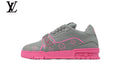 Louis Vuitton Trainer  shoes for man  women Sneaker – Grey Pink Monogram
