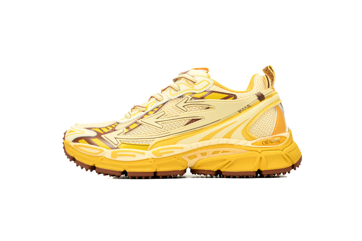 Off-White Be Right Back Women's Men's Shoes | Yellow & Cream Mesh Retro Sneakers