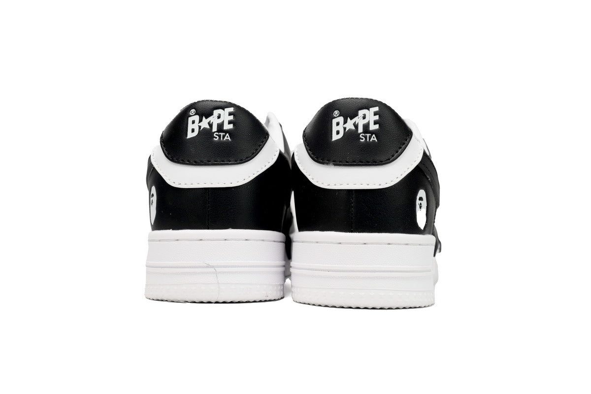 A BATHING APE BAPE STA Black & White Oversized-Star Sneakers | Women's & Men's Skate-Inspired Shoes