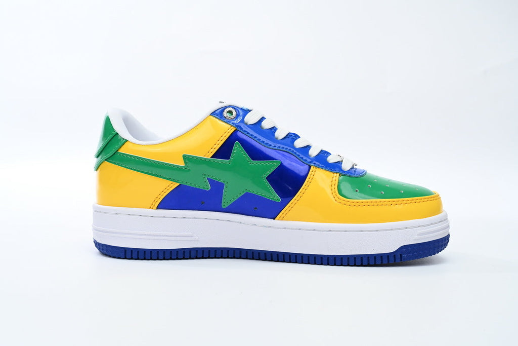 A BATHING APE BAPE STA Yellow, Blue & Green Sneakers | Women's & Men's Skate-Inspired Shoes