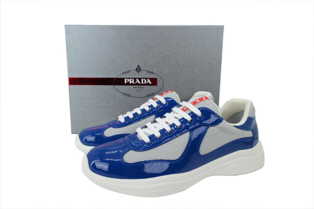 Prada America's Cup Sneakers slip ons womens  prada designer mens shoes Deep blue-gray