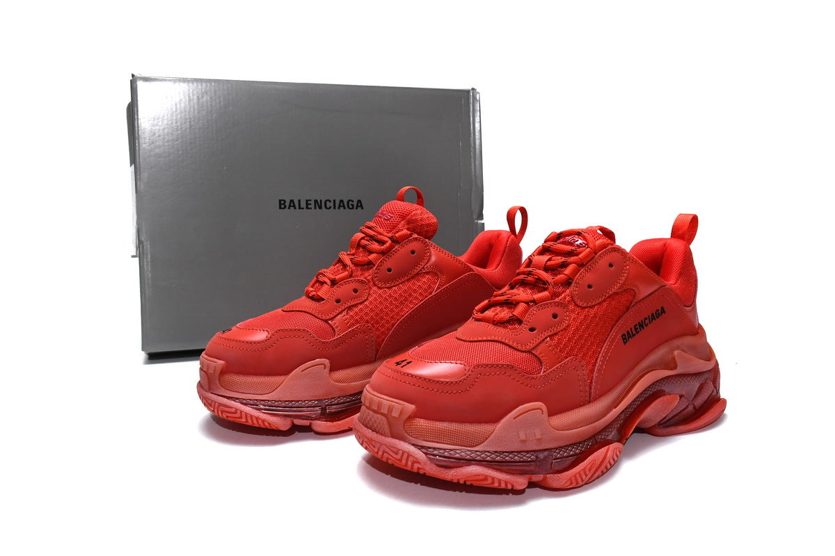 Balenciaga  men's shoes Track Triple S Clear Sole Sneakers balenciaga runners Red