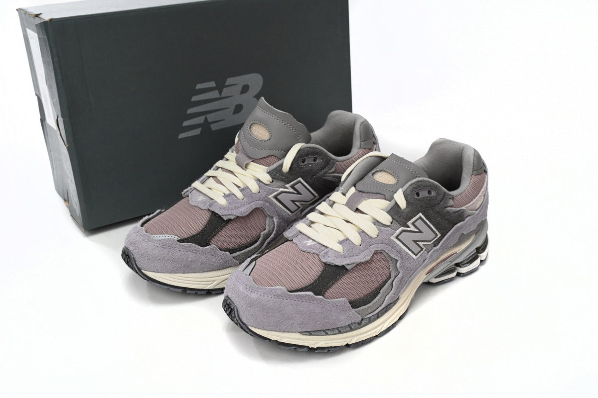 New Balance 2002R Women's & Men's Grey & Dusty Pink Distressed Retro Sneakers