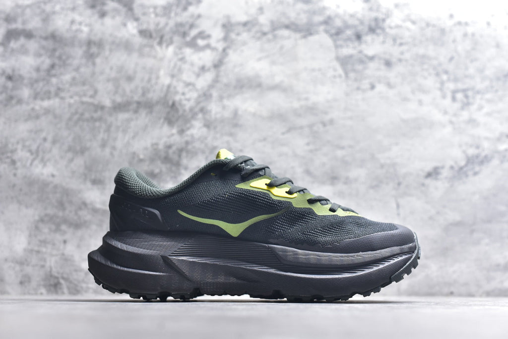 HOKA Mafate X Women's Men's Shoes | Black, Gray & Lime Yellow Trail Running Sneakers