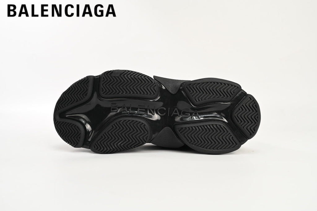 Balenciaga Triple S men's shoes  women sneakers — Black Multicolor Logo