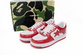 A BATHING APE BAPE STA Glossy Red & White Sneakers | Women's & Men's Skate-Inspired Shoes