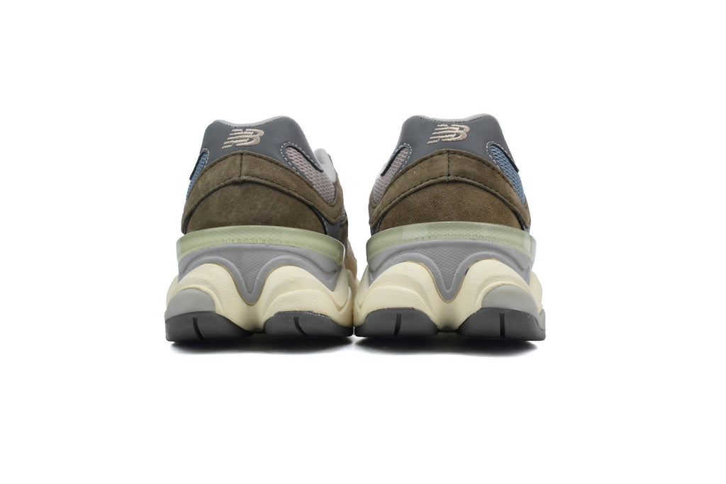 New Balance 9060 Women's & Men's Beige Olive Blue Chunky Retro Sneakers
