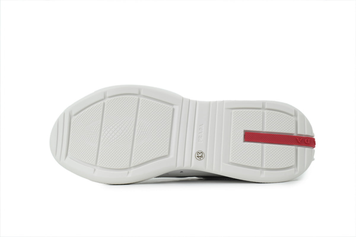 Prada America's Cup Sneakers  slip ons womens  prada designer mens shoes  Off-white / Whitish-gray