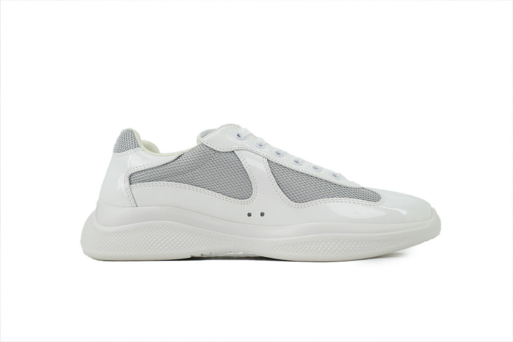 Prada America's Cup Sneakers slip ons womens  prada designer mens shoes Off-white / Whitish-gray
