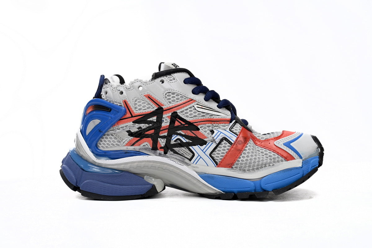 Balenciaga men's shoes Track Runner Sneaker – Distressed Low-Top  balenciaga runners  Red, white, and blue