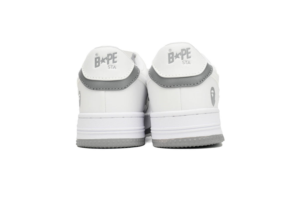 A BATHING APE BAPE STA White & Grey White-Star Sneakers | Women's & Men's Skate-Inspired Shoes
