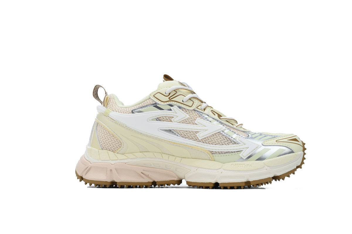 Off-White Be Right Back Women's Men's Shoes | Cream & Beige Mesh Retro Sneakers