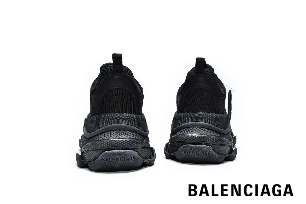 Balenciaga Triple S men's shoes  women sneakers – All Black