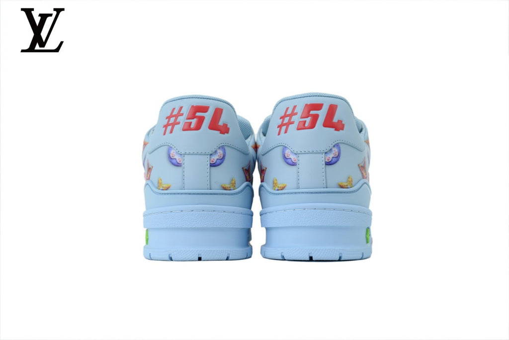 Louis Vuitton Trainer  shoes for man  women Sneaker – Light Blue Multicolor Star Patch