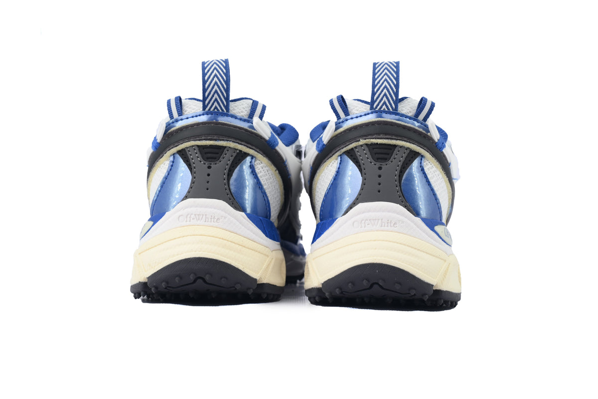 Off-White Be Right Back Women's Men's Shoes | White & Blue Cream Sole Mesh Retro Sneakers