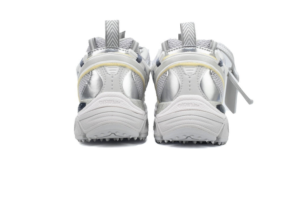Off-White Be Right Back Women's Men's Shoes | White & Silver Mesh Retro Sneakers