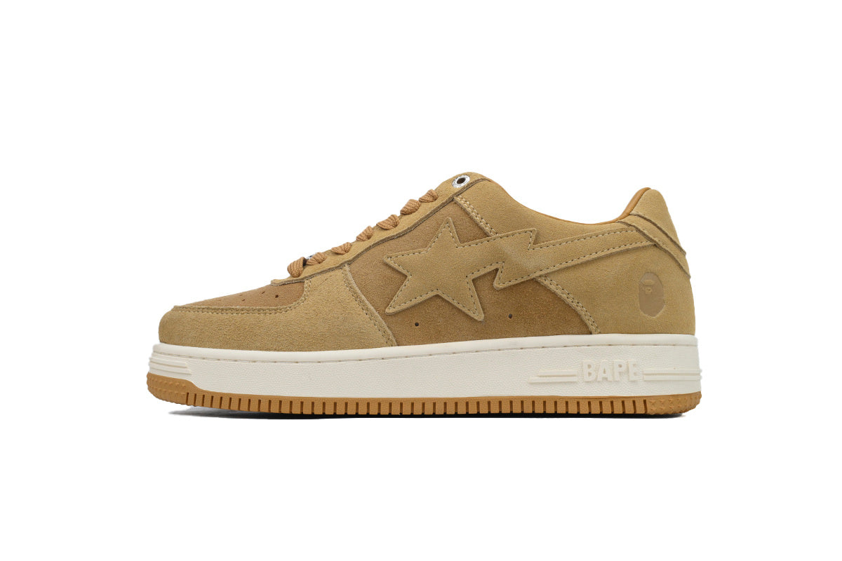 A BATHING APE BAPE STA Wheat Tan & Cream Sneakers | Women's & Men's Skate-Inspired Shoes