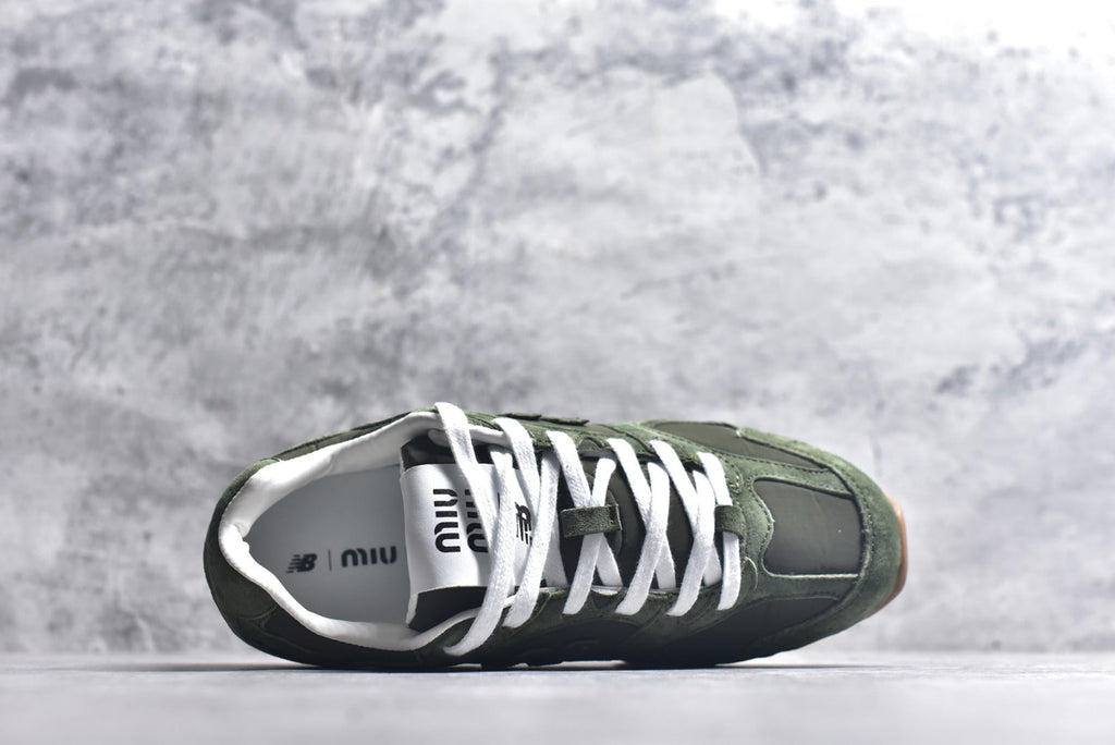 New Balance Women's & Men's Olive Green Low-Profile Retro Sneakers