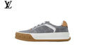 louis vuitton shoes for man  women sneakers Low Top Sneaker Grey Denim Monogram Gum Sole