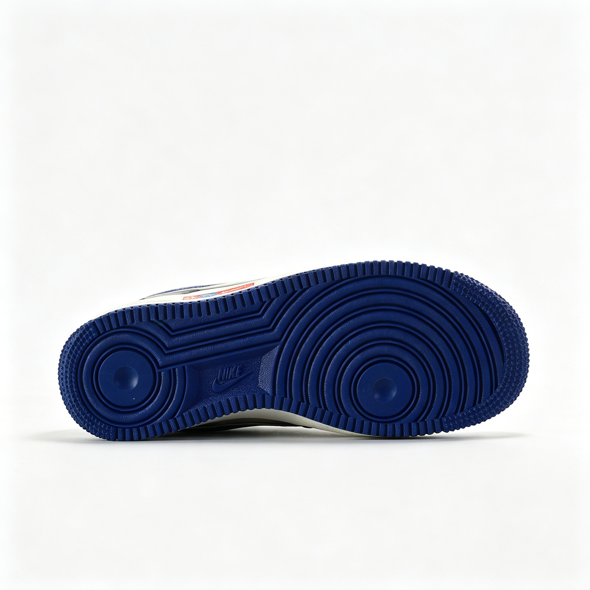 Nike Air Force 1 Low 'Royal Blue Swoosh' – Grey & White Leather Sneakers