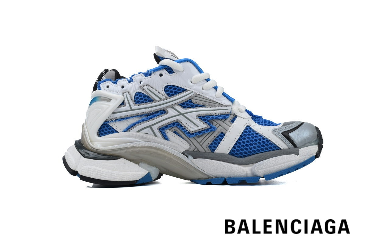 Balenciaga Runner men's shoes  women sneakers – White & Blue