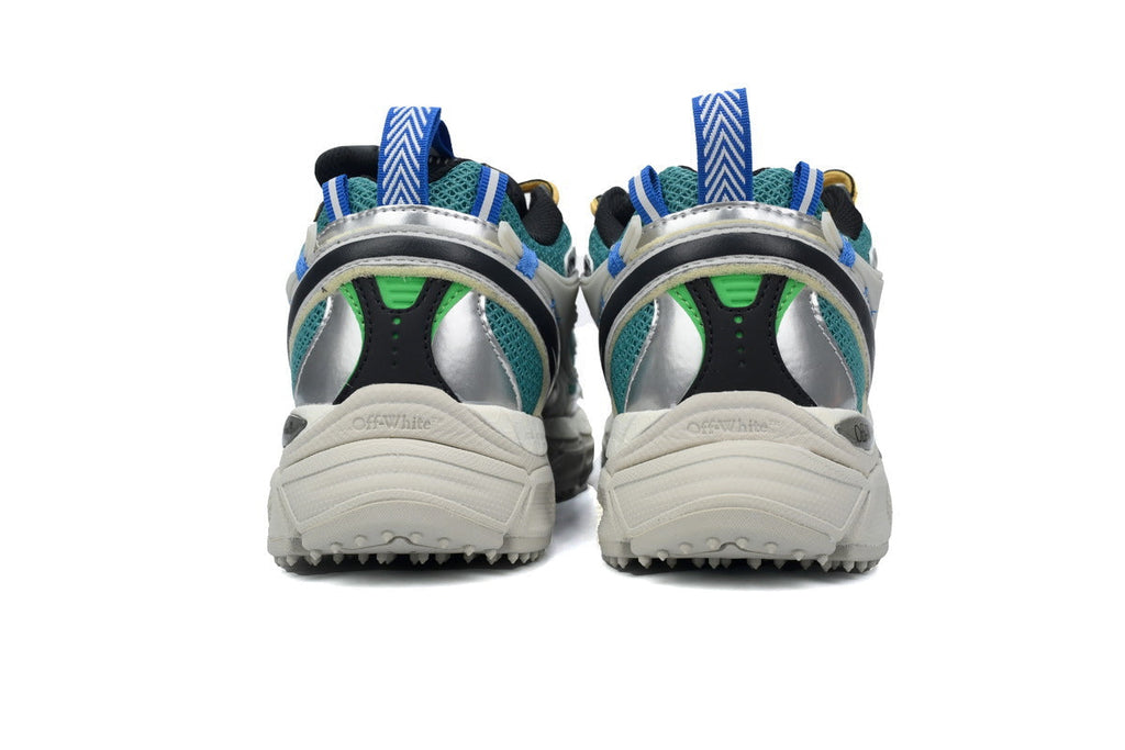 Off-White Be Right Back Women's Men's Shoes | Teal & Silver Mesh Retro Sneakers