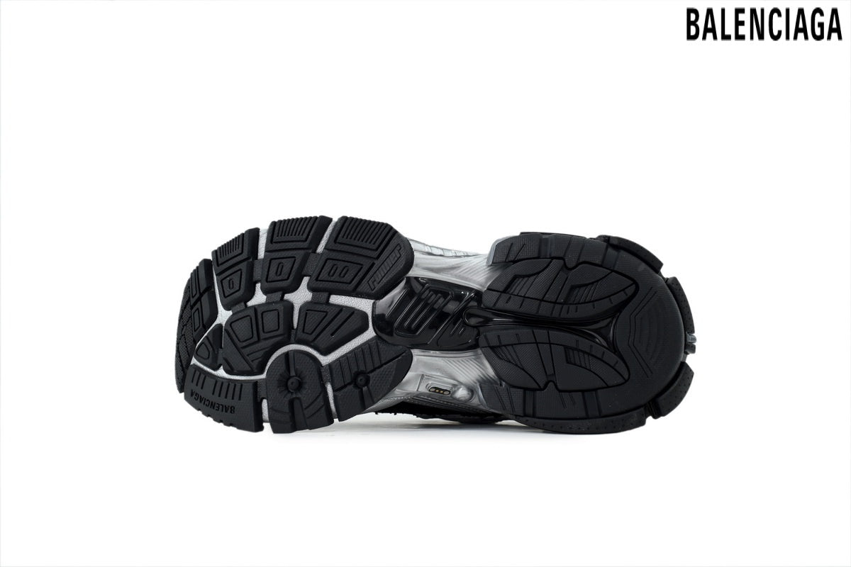 Balenciaga Runner men's shoes  women sneakers – Silver & Black