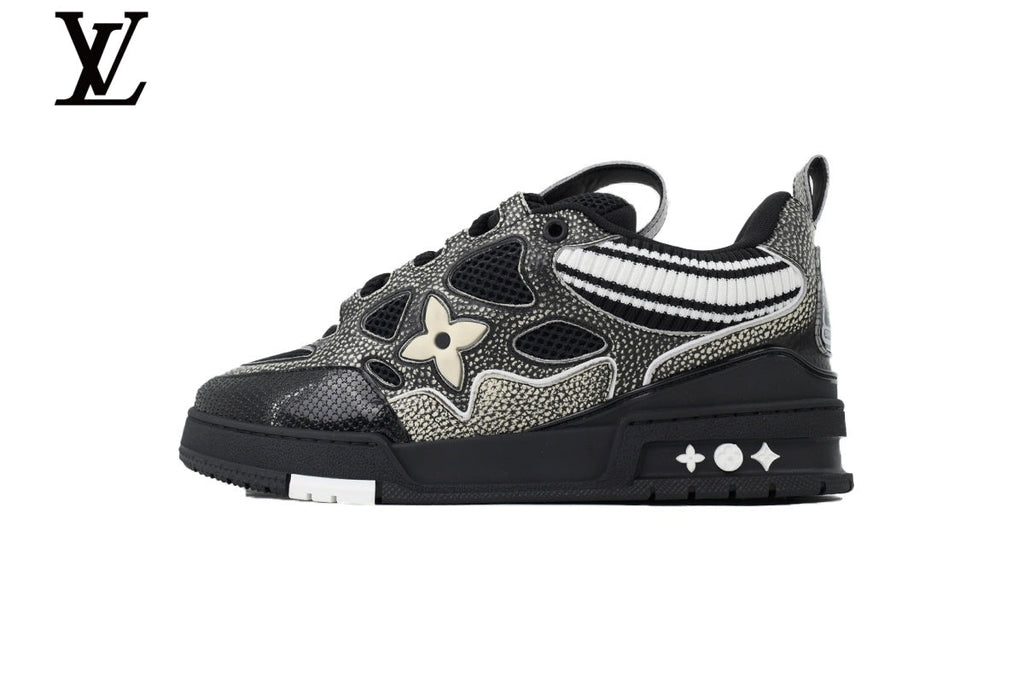 Louis Vuitton shoes for man  women Skate Sneakers - Black Speckled Mesh