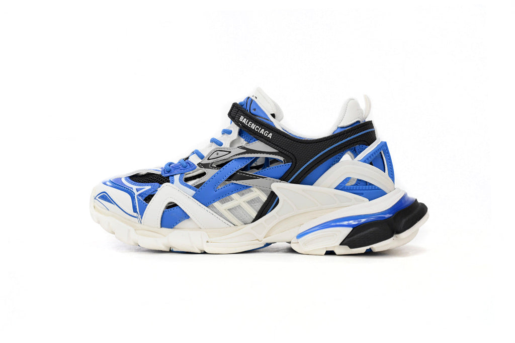 Balenciaga men's shoes Track.2 Sneakers   balenciaga runners White and Blue