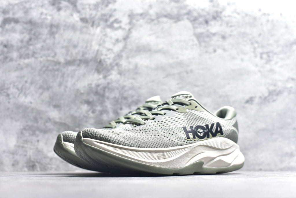 HOKA Rincon 4 Women's Men's Shoes | Sage Green & Cream Mesh Running Sneakers