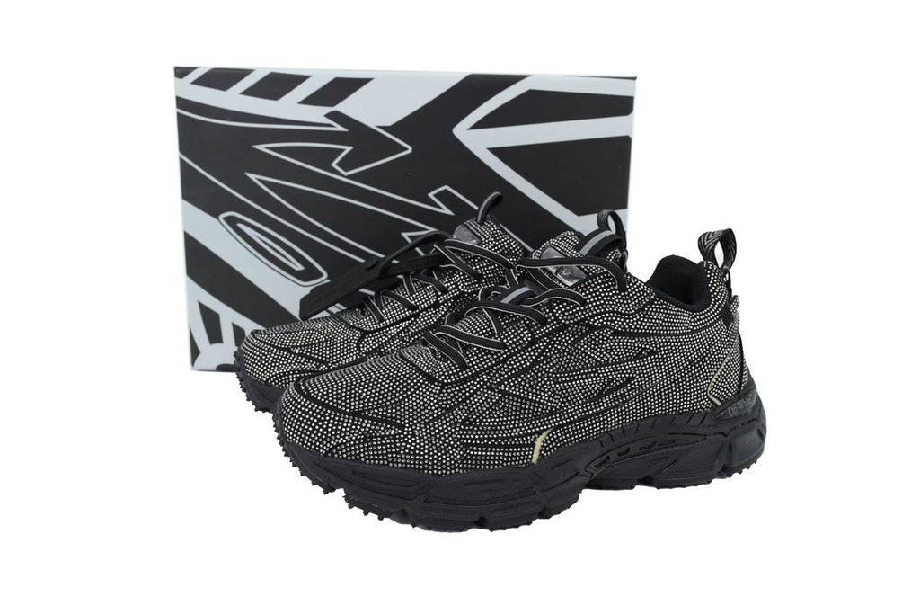 Off-White Be Right Back Women's Men's Black Sparkle Chunky Sneakers