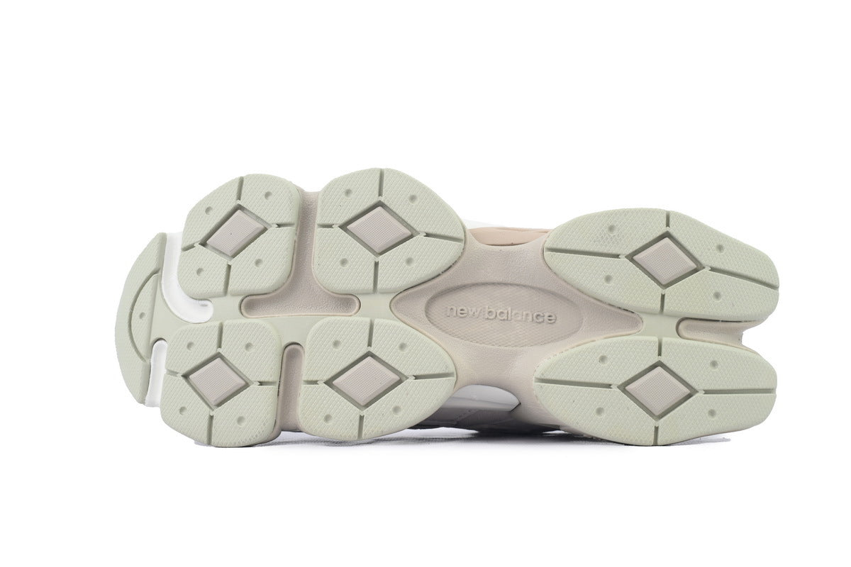 New Balance 9060 Women's & Men's White Olive Beige Chunky Retro Sneakers