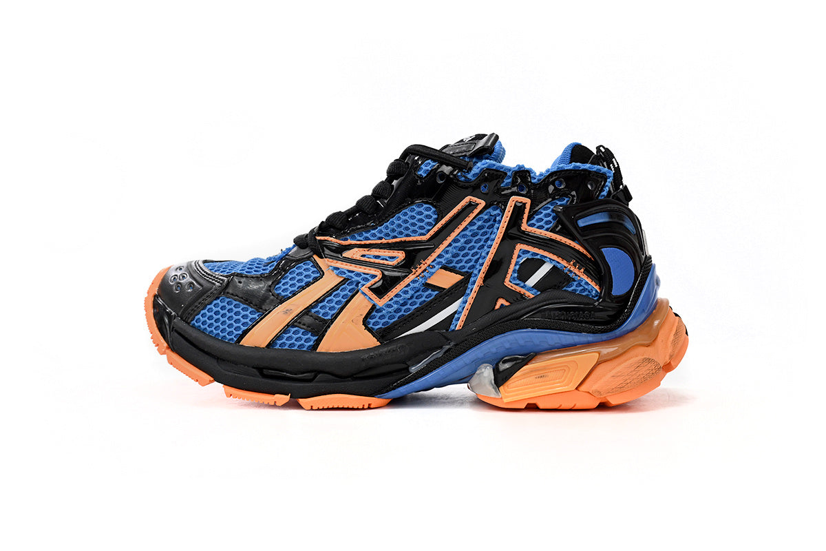Balenciaga men's shoes Track Runner Sneaker – Distressed Low-Top balenciaga runners Deep Blue-Orange