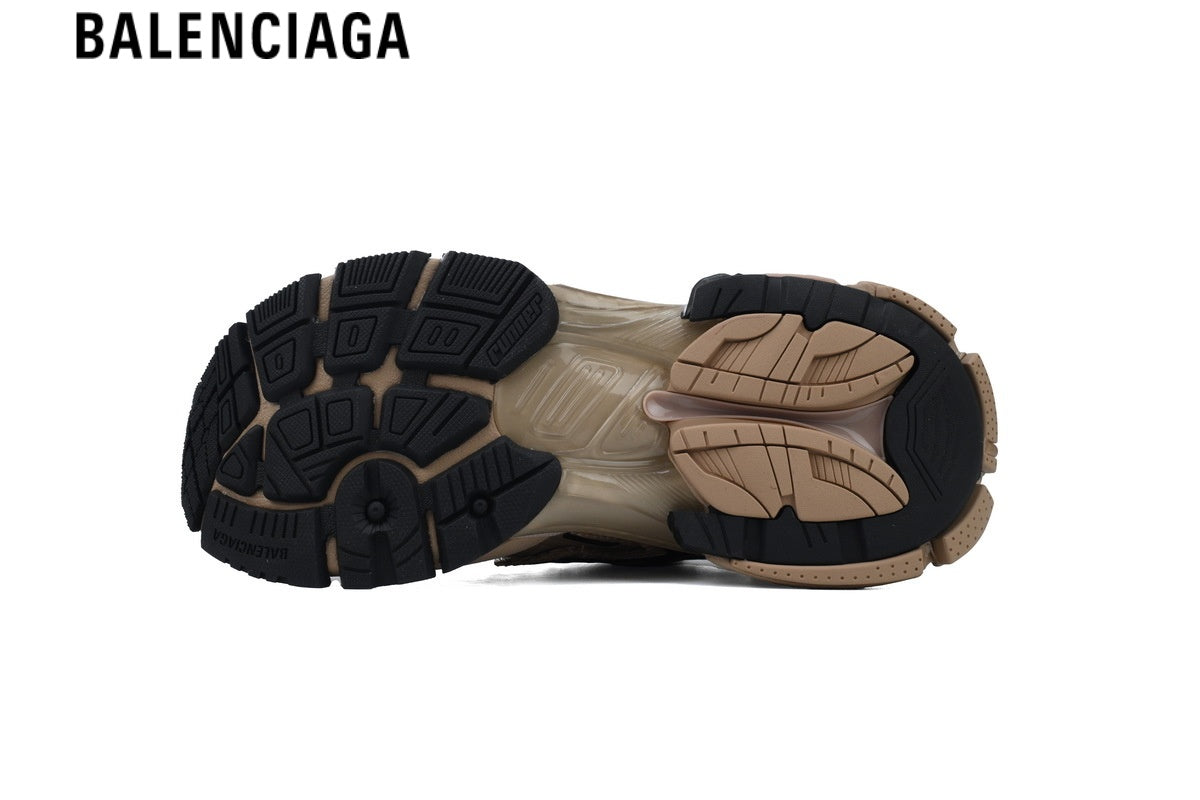 Balenciaga Runner men's shoes  women sneakers — Beige Mesh & Black Synthetic Overlays