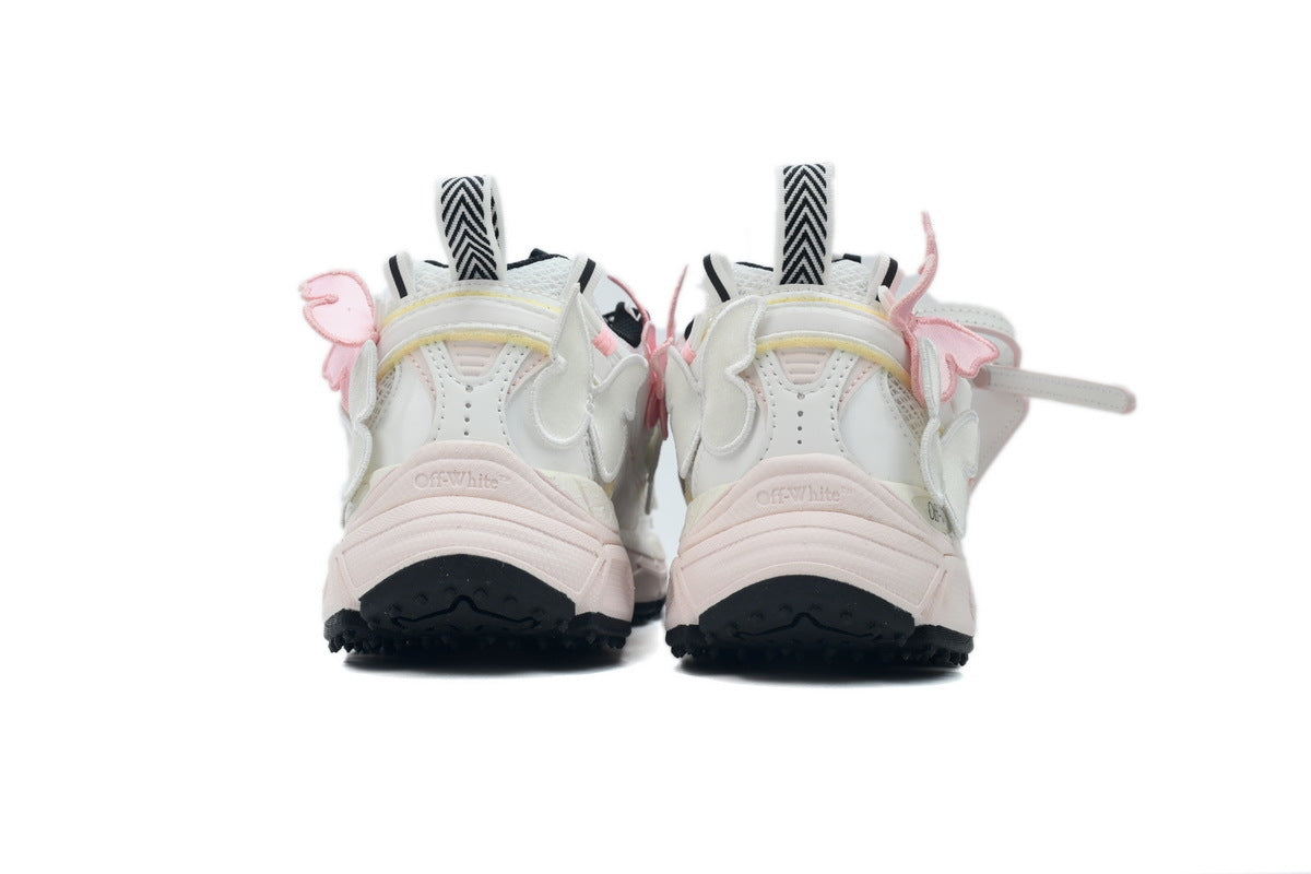 Off-White Be Right Back Women's Men's Shoes | White & Pink Butterfly Mesh Retro Sneakers