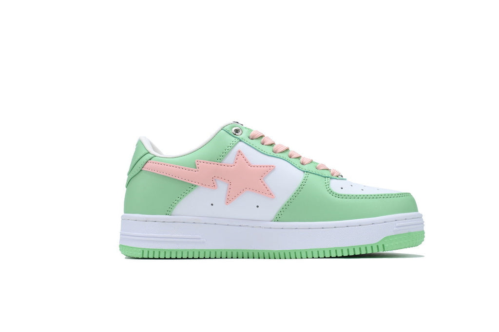 A BATHING APE BAPE STA Mint Green, White & Pink Sneakers | Women's & Men's Skate-Inspired Shoes