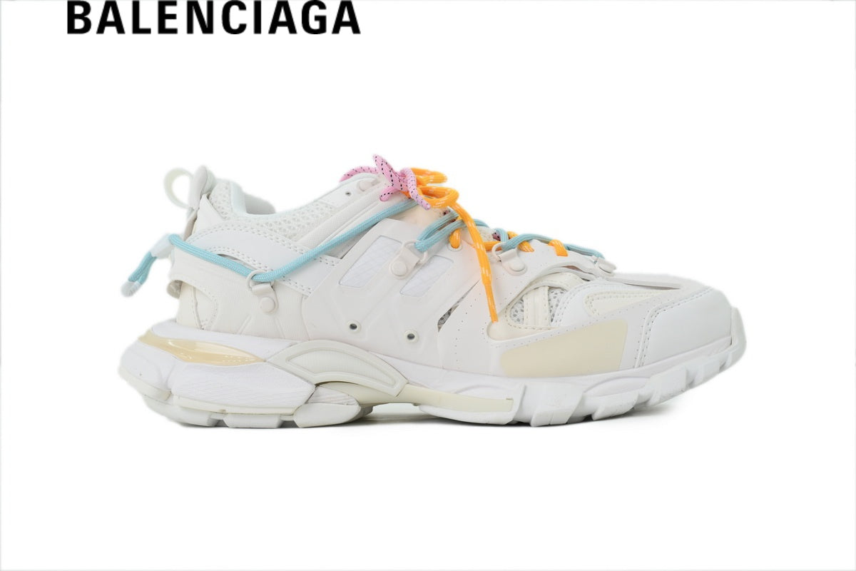 Balenciaga Track men's shoes  women sneakers White Multicolor Laces