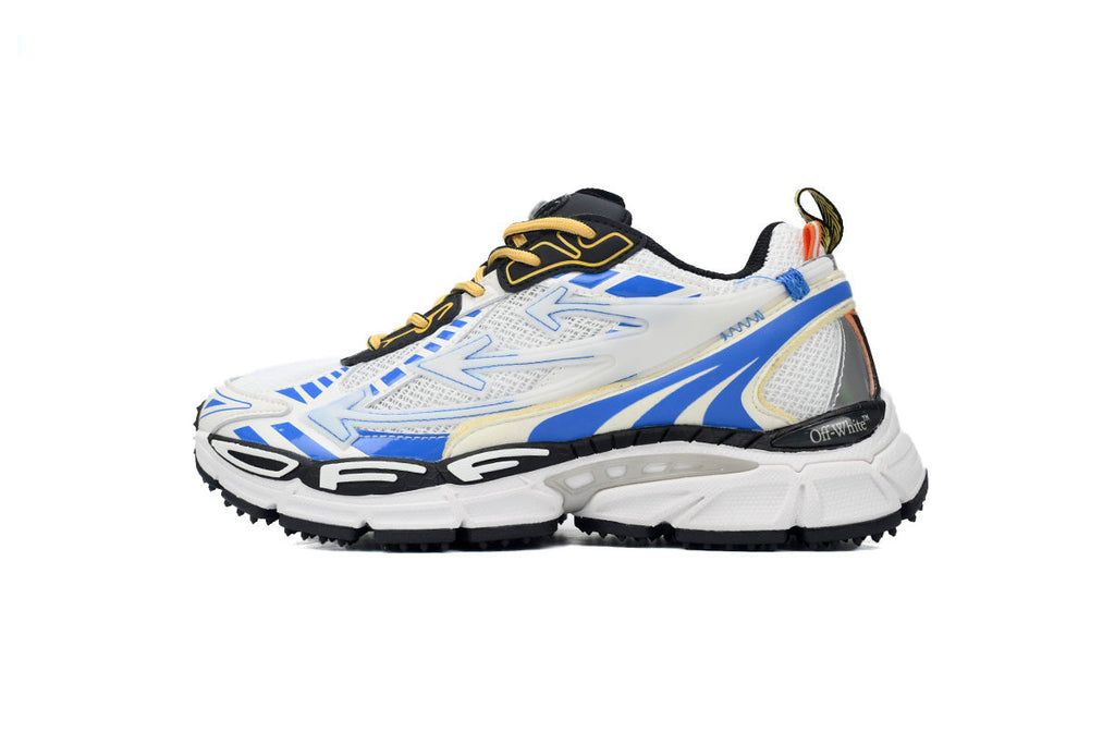 Off-White Be Right Back Women's Men's Shoes | White & Blue Mesh Retro Sneakers