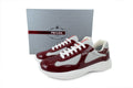 Prada America's Cup Sneakers  slip ons womens  prada designer mens shoes Greyish-brownish-red