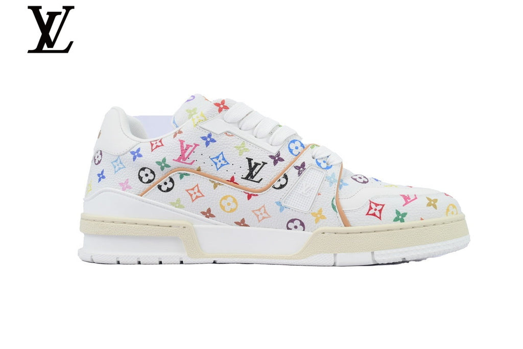 Louis Vuitton Trainer  shoes for man  women Sneaker – White Multicolor Monogram