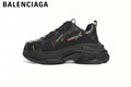 Balenciaga Triple S men's shoes  women sneakers — Black Multicolor Logo