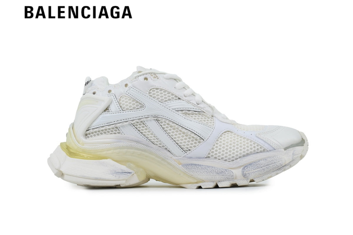 Balenciaga Runner men's shoes  women sneakers White Faded