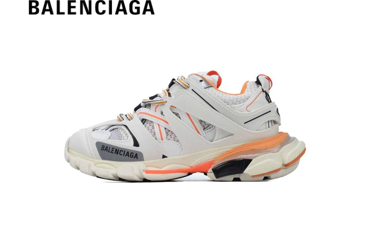 Balenciaga Track men's shoes  women sneakers in White and Orange