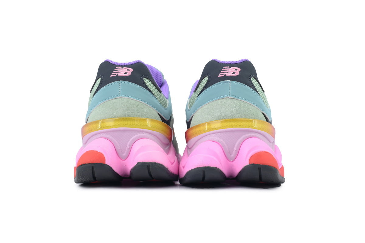 New Balance 9060 Women's & Men's Mint Green & Pink Chunky Retro Sneakers