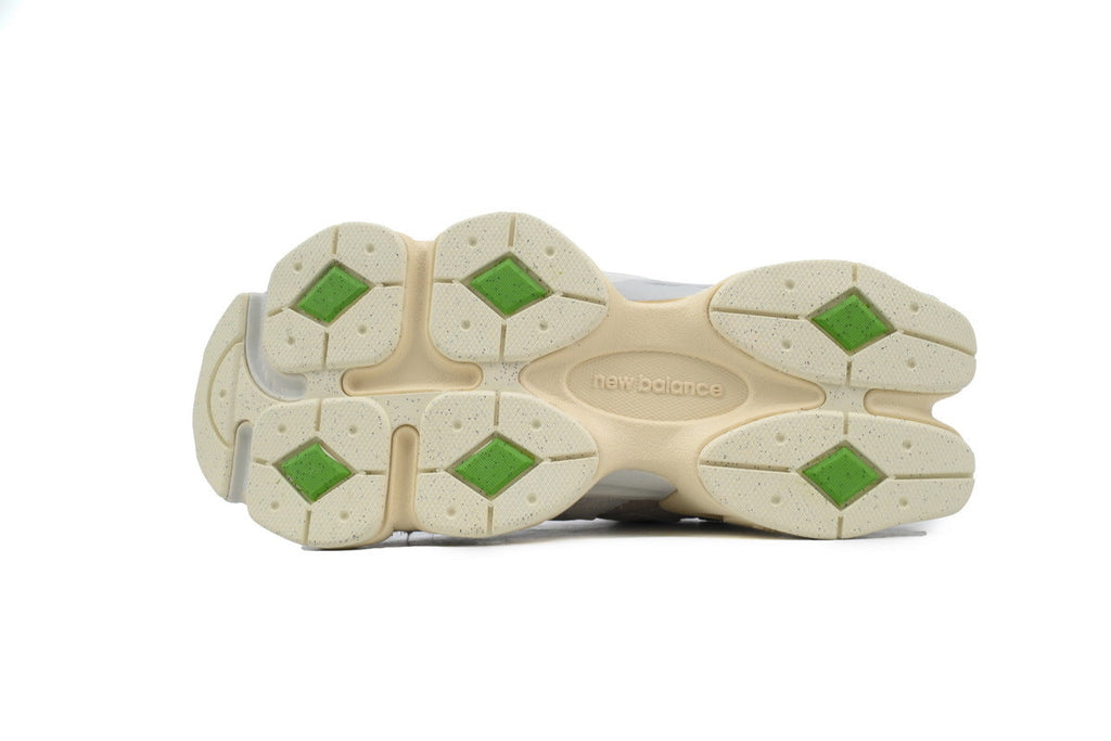 New Balance 9060 Women's & Men's Grey Cream Green Chunky Retro Sneakers