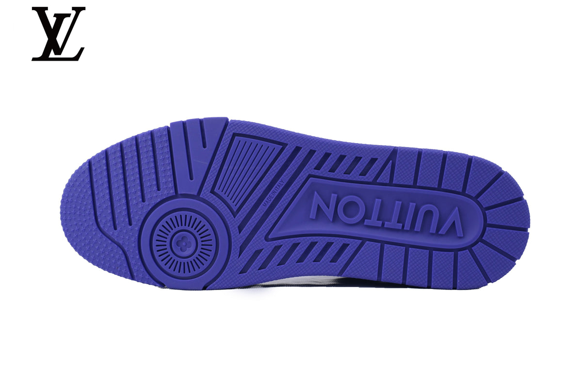 Louis Vuitton Trainer  shoes for man  women Sneaker – Purple Suede with Rhinestone Embellishment