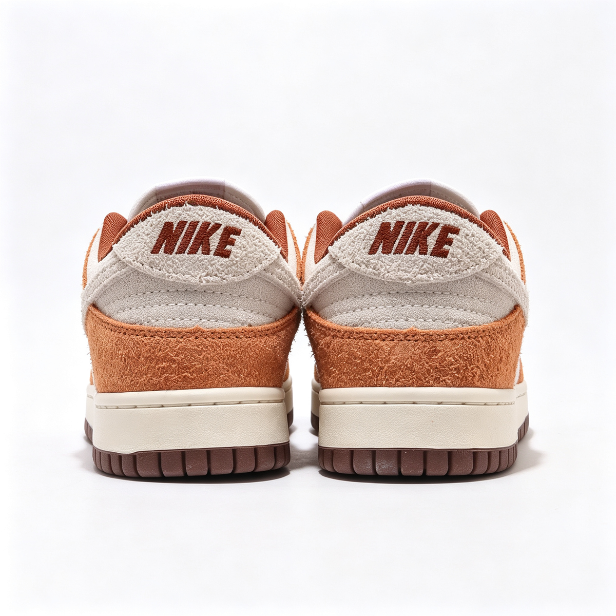 Nike Dunk Low — Off-White x Rust Orange / Dark Brown Suede