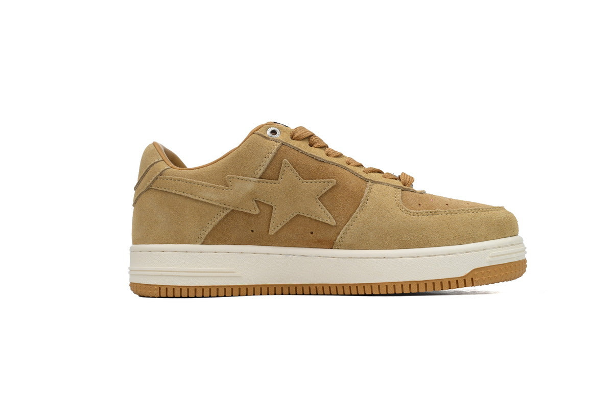 A BATHING APE BAPE STA Wheat Tan & Cream Sneakers | Women's & Men's Skate-Inspired Shoes