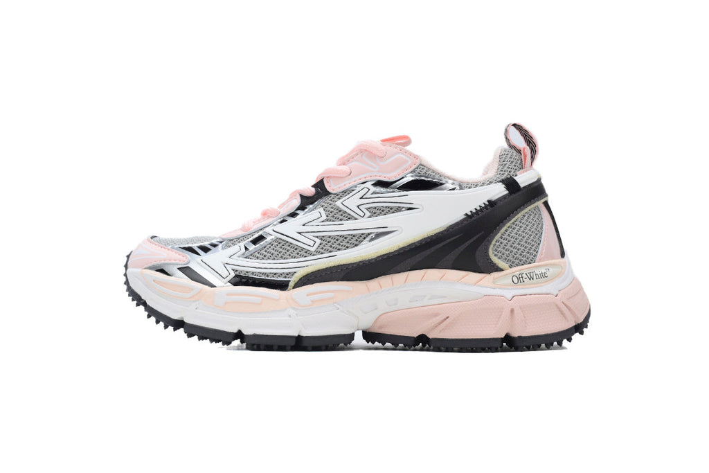 Off-White Be Right Back Women's Men's Shoes | White & Pink Mesh Retro Sneakers